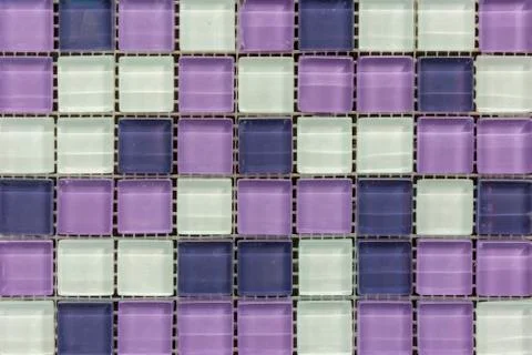 Tile mosaic design background pattern. abstract purple square pixel mosaic wa Stock Photos