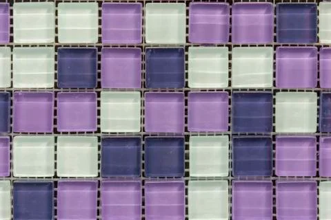 Tile mosaic design background pattern. abstract purple square pixel mosaic wa Stock Photos