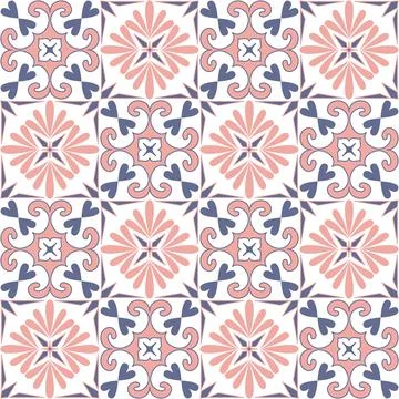 Tile mosaic square shape, trendy purple lilac pink white pastel color and o.. イラスト素材