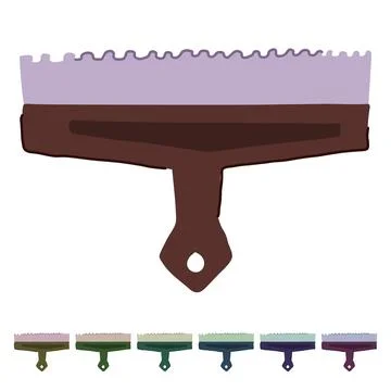 Tile notched trowel vector cartoon graphic Stock Illustration