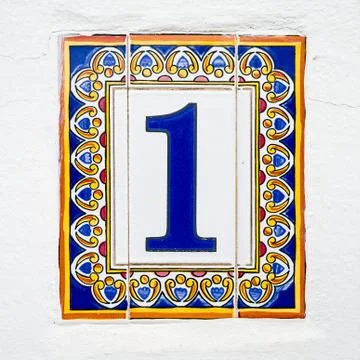 Tile number one Stock Photos