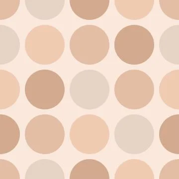 Tile pastel vector pattern with big dots on beige background Stock Illustration