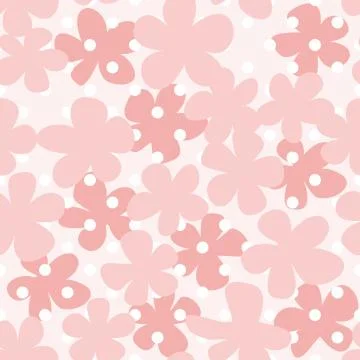 Tile pastel vector pattern with flowers on pink background Illustrazione stock