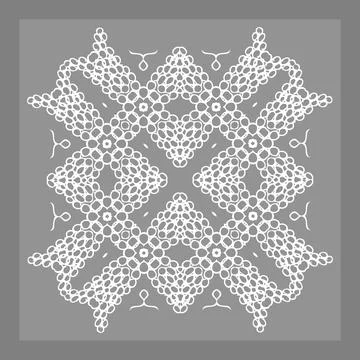 Tile pattern, decorative hand-drawn elements and a strict gray background Stock Illustration