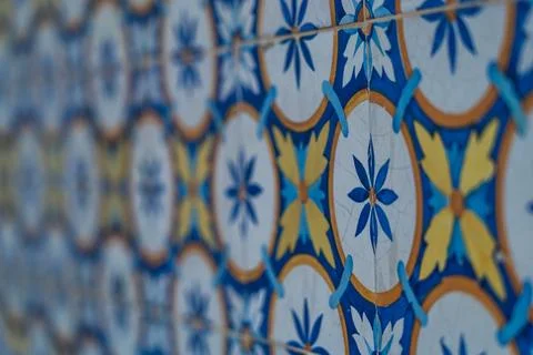 Tile pattern of Lisbon wall, azulejos Stock Photos