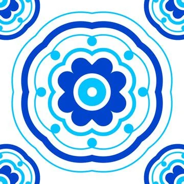 Tile pattern, mosaic blue, motif tile geometric for decorative floor tile a.. Stock Illustration