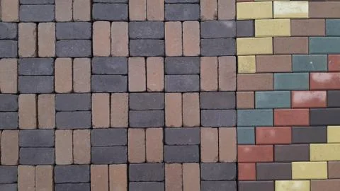 Tile patterns for street paving paths and areas Stock Photos