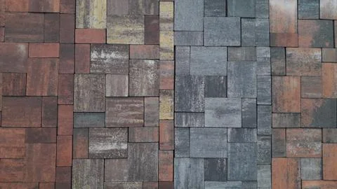 Tile patterns for street paving paths and areas Stock Photos