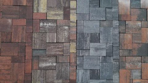 Tile patterns for street paving paths and areas Stock Photos