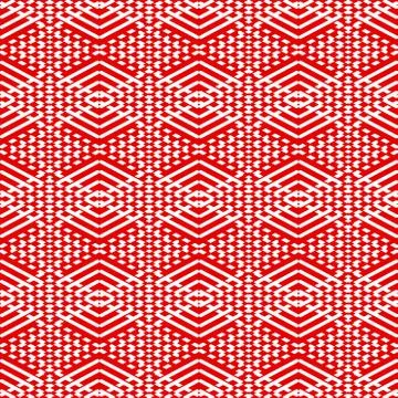 Tile red and white vector pattern or nordic background Stock Illustration