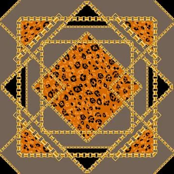 Tile repeating leopard print. Stock Illustration