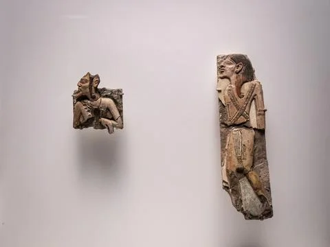 Tile with the representation of a Libyan prisoner, faience, 20th dynasty, rei Stock Photos