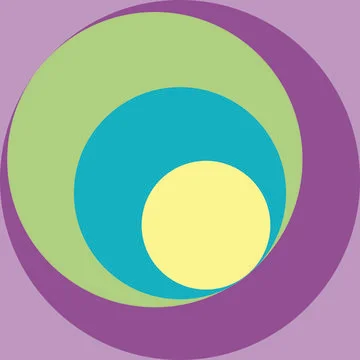 Tile with retro circle pattern in blue white colors, vector Stock Illustration