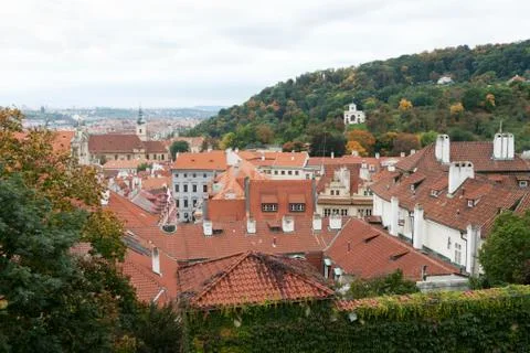 Tile roofs of the prague Stock Photos