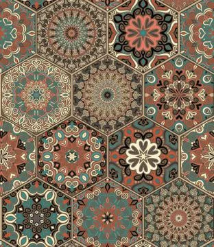 Tile Set Hexagon Weave Stock Illustration