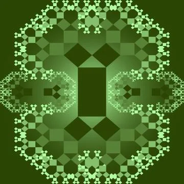 Tile set with square patterns in fractal style Sierpinski carpet. Textile Stock Illustration