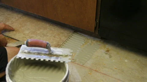 Tile setter t Stock Footage
