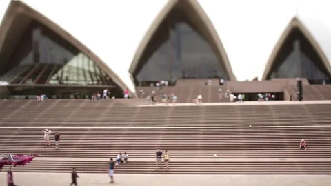 Tile Shift Time Lapse of Sydney Opera House Steps Stock Footage 82055380