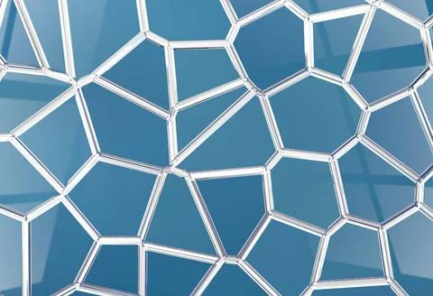 Tile shine background tessellation 3D abstract render background in blue t... 스톡 사진