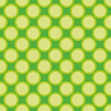 Tile spring vector pattern with big yellow green polka dots on green background Stockillustratie