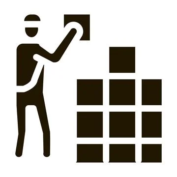 Tile stacker icon Vector Glyph Illustration Illustrazione stock