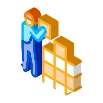 Tile stacker isometric icon vector illustration Illustrazione stock