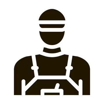 Tile stacker worker icon Vector Glyph Illustration Stock Illustration