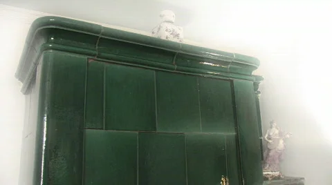 Tile stove in Bidermeier style Stock Footage 533479