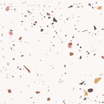 Tile terrazzo vector pattern with colorful stone on grey marble background Stock Illustration