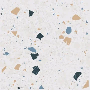 Tile terrazzo vector pattern with colorful stone on grey marble background Stock Illustration