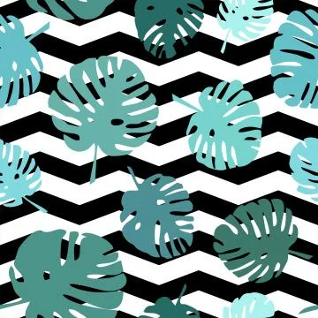 Tile tropical vector pattern for seamless decoration wallpaper Stock Illustration