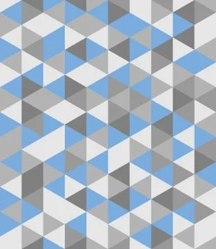 Tile vector background with blue and grey triangle mosaic Stock Illustration