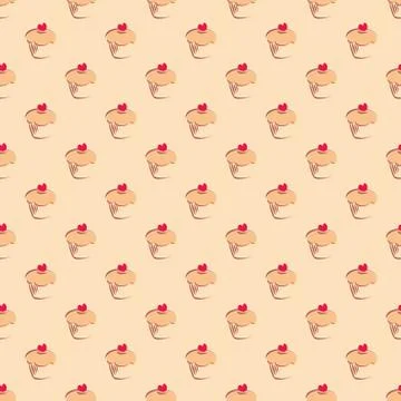 Tile vector cupcake pattern Stock Illustration