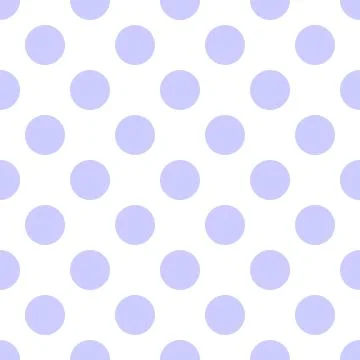 Tile vector pattern with big pastel violet pink polka dots on white background Illustrazione stock