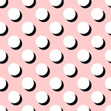 Tile vector pattern with big white polka dots on pink background Illustrazione stock