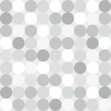 Tile vector pattern with big white, grey and black polka dots on grey background Stock Illustration