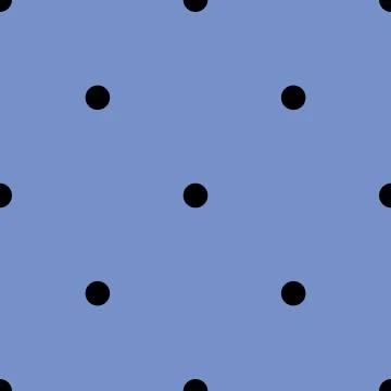 Tile vector pattern with black polka dots on pastel blue background Illustrazione stock