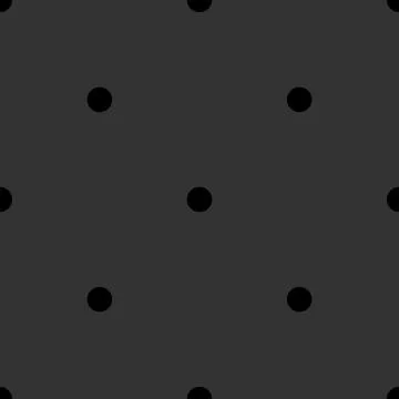 Tile vector pattern with black polka dots on grey background 스톡 일러스트