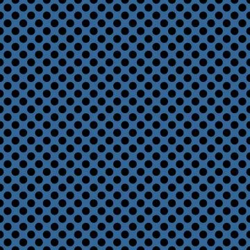Tile vector pattern with black polka dots on blue background Stock Illustration