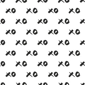 Tile vector pattern with black xo on white background Stock Illustration