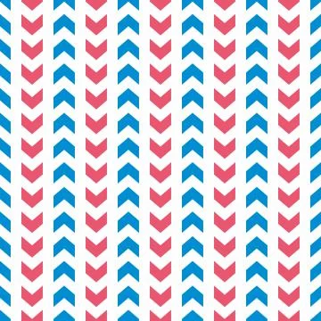 Tile vector pattern with blue and pink arrows on white background Stock Illustration