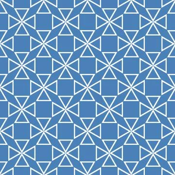 Tile vector pattern with blue and white background Stock Illustration