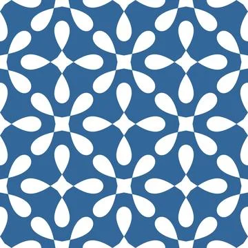 Tile vector pattern with blue and white background Stock Illustration