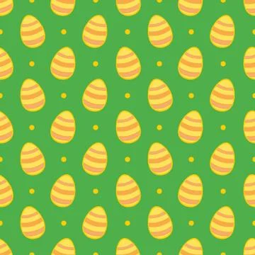 Tile vector pattern with easter eggs and polka dots on green background イラスト素材