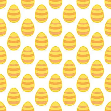 Tile vector pattern with easter eggs on white background Stock Illustration