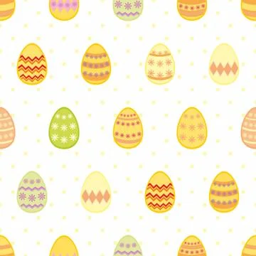 Tile vector pattern with easter eggs on white background イラスト素材