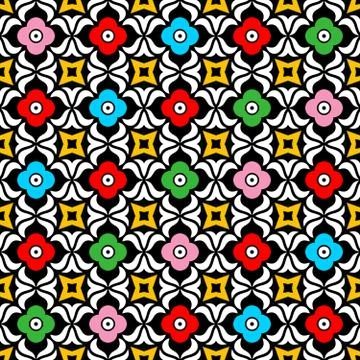 Tile Vector Pattern Flower Lisbon Retro Old Tiles Mosaic Stock Illustration