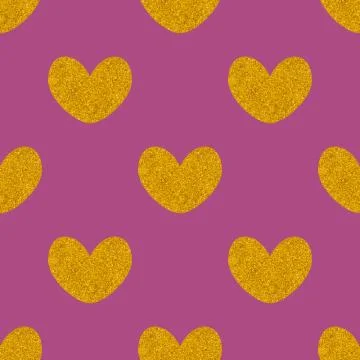 Tile vector pattern with golden hearts on pastel background イラスト素材