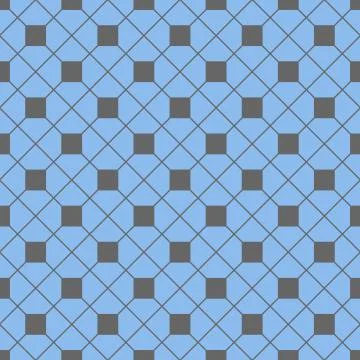 Tile vector pattern with grey and blue background Stock Illustration