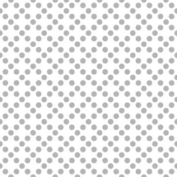 Tile vector pattern with grey polka dots on white background Stock Illustration